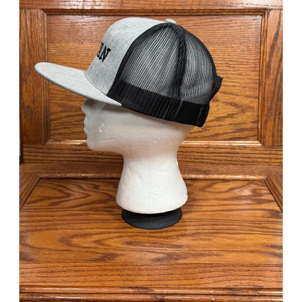 Richardson 511 Cyan Wave Snapback Trucker Hat Gray Black Mesh Flat Brim‎ Cap